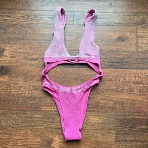 Bond-eye bubblegum pink tie dye one piece swimsuit OS